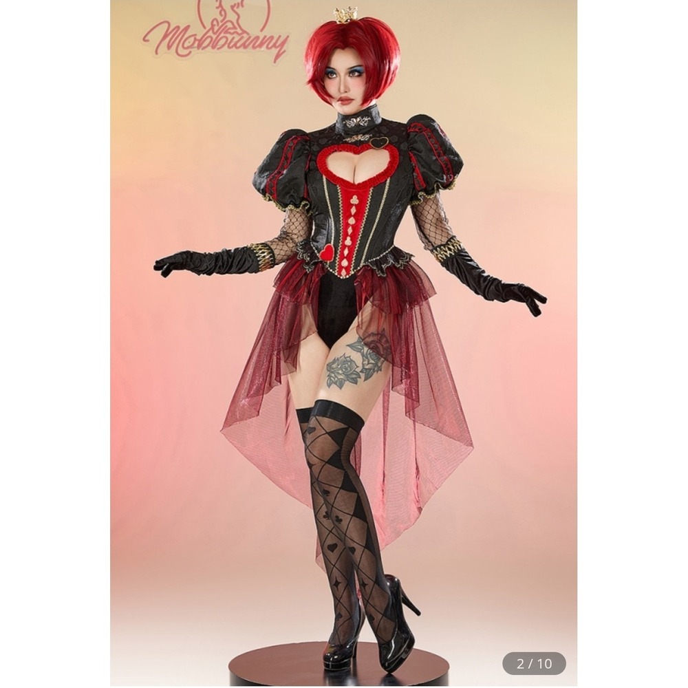 Red Queen Hearts Cosplay Costume Gothic Lingerie Bodysuit Women MED Miccostumes - Picture 2 of 16